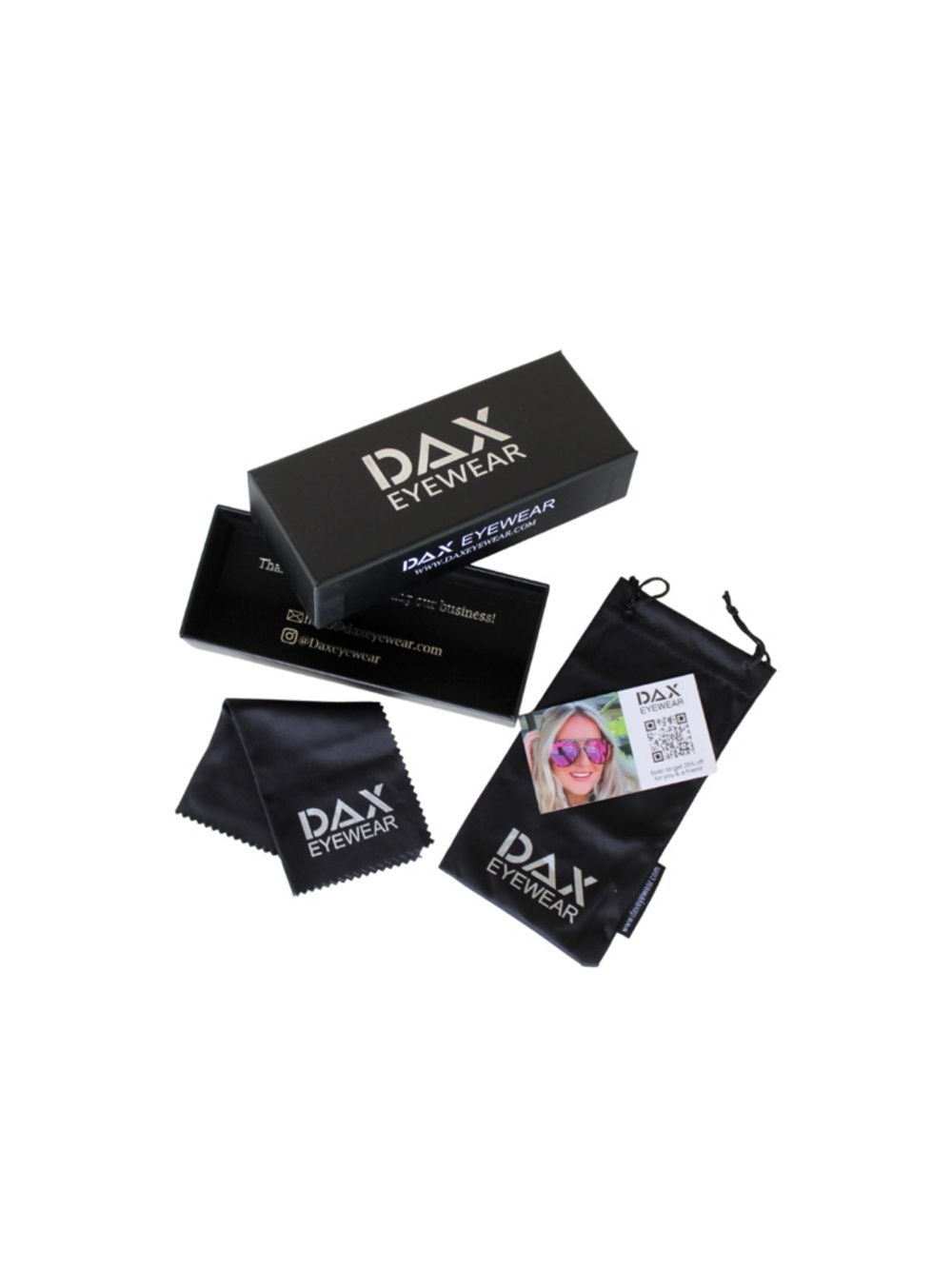 Ella Black Women's Oversized Square Sunglasses By Dax Eyewear - Picture 3 of 3